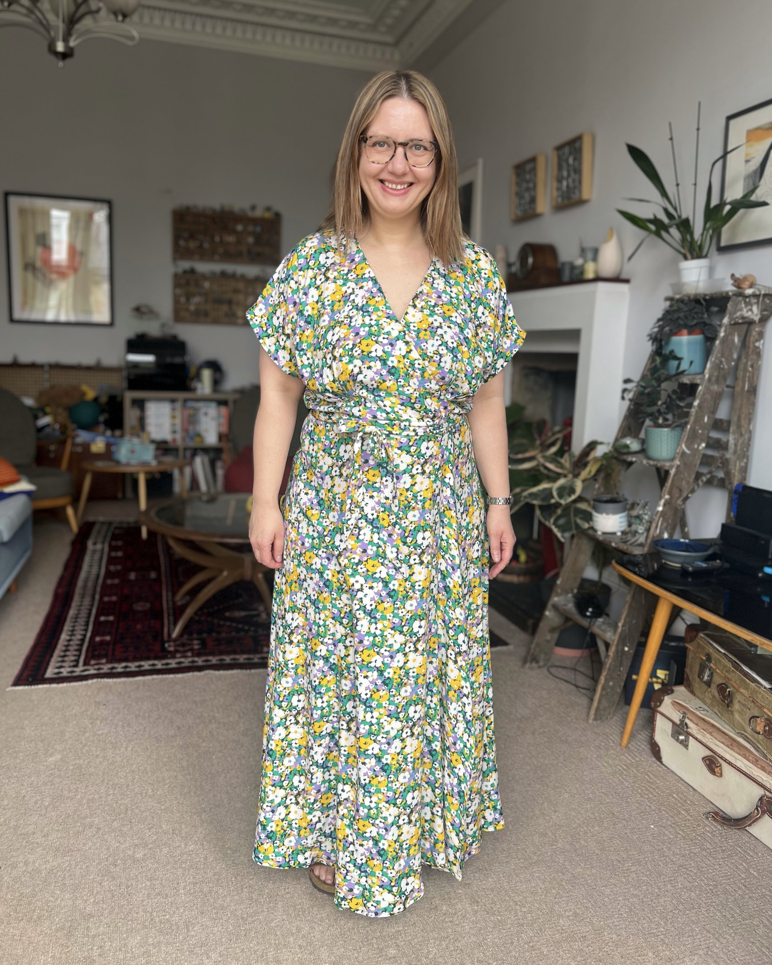ワンピース LCC Elodie Dress Wallpaper Floral Elodie Dress | 100% Cotton Dress – Echo of Pink